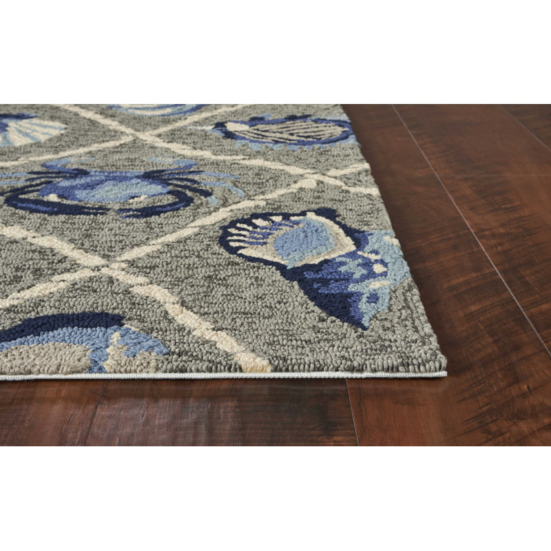 Tapis intérieur extérieur abstrait 8 pi x 10 pi gris