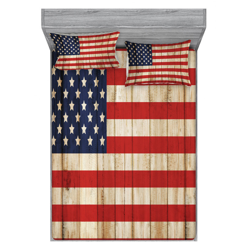 Microfiber Striped Sheet Set, Queen Sheet Set with Fitted Sheet