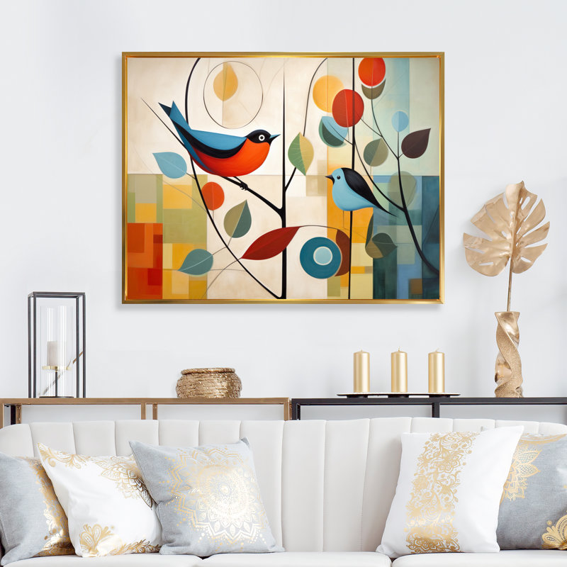 Décoration murale verte Mid Century Mod Nature III - abstrait Mid-Century, H 24 po x l 32 po, Doré