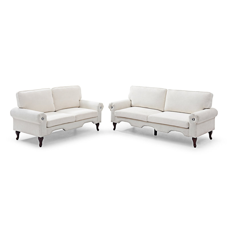 Upholstered Sofa Set, Beige