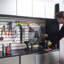 Armoire de garage - Série murale en gris métallique, fermeture en douceur, rangement en profondeur, eau et chaleur, gris anti-taches avec action, compartiments de rangement supplémentaires, résistance à l'eau, à la chaleur, aux taches et