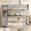 Lit mezzanine avec tiroirs et bureau intégré, lit mezzanine en bois avec tablettes pour un rangement peu encombrant-184634842