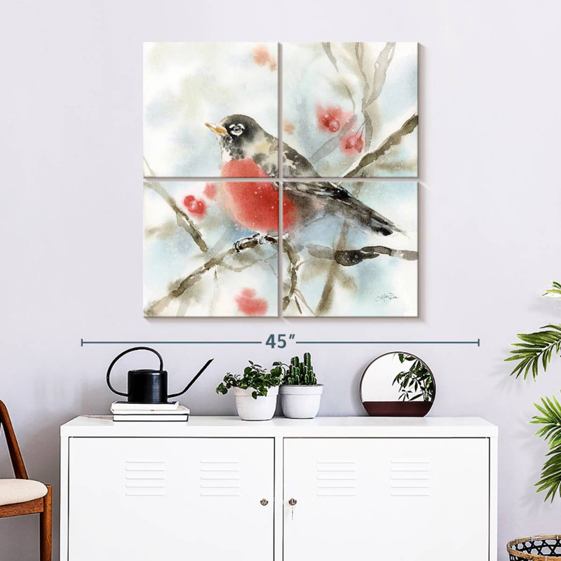 Brampt Perched Winter Robin, 32" H x 32" W