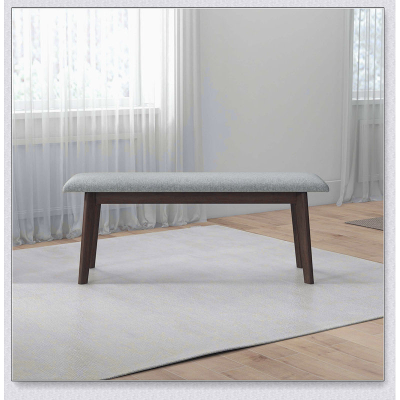 Carlos Fabric Upholstered Solid Wood Bench Simple design, comfortable and durable, multi-functional bench