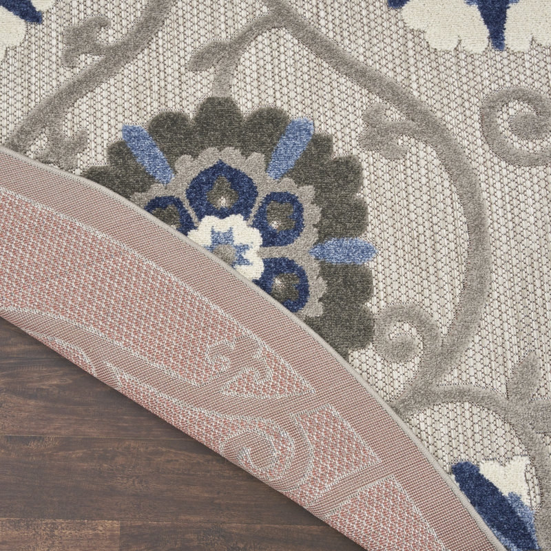 Virenque Floral Indoor / Outdoor Rug, Round 7'10"