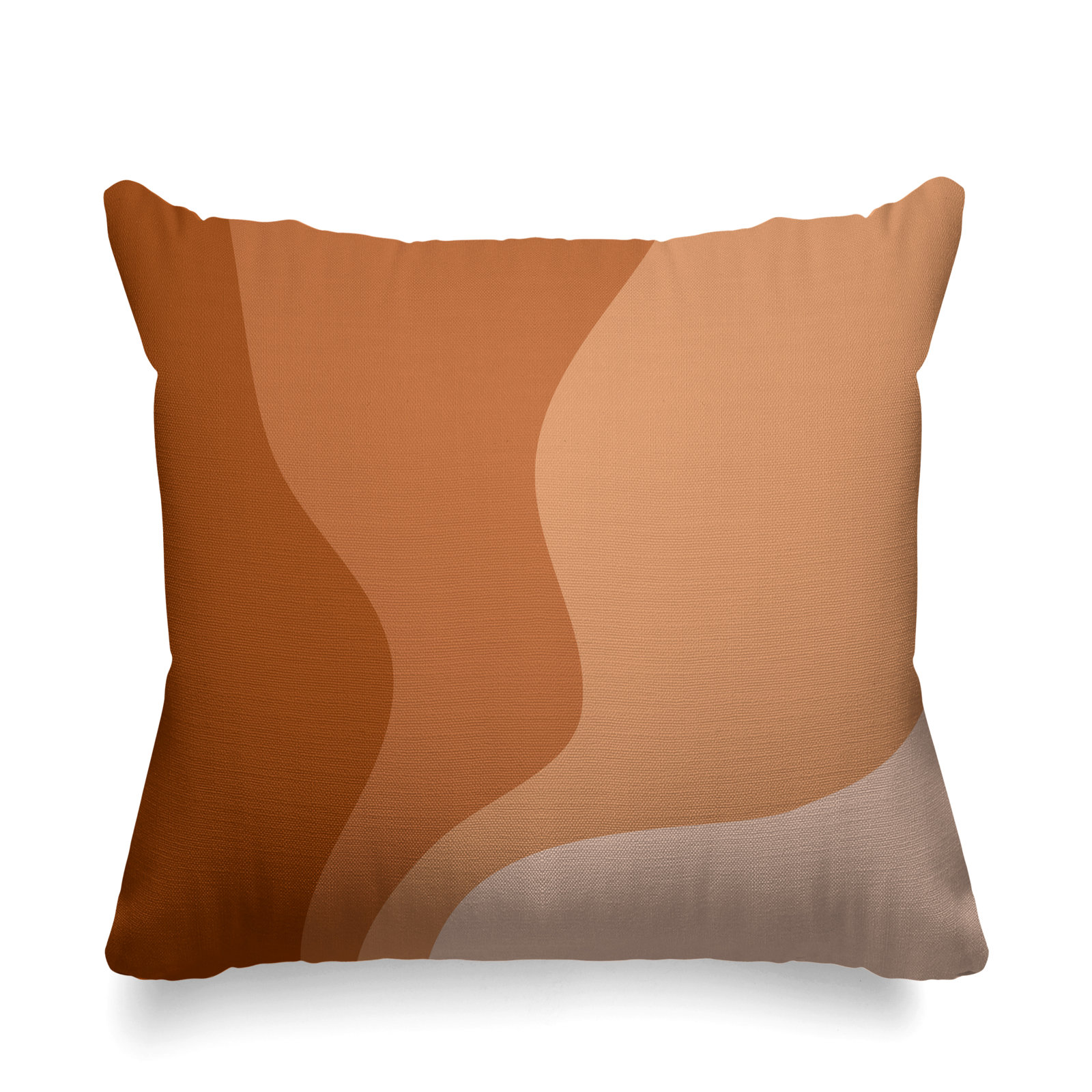 Bunko Ombre Indoor/Outdoor Throw Pillow, Orange, 15" x 15", Square