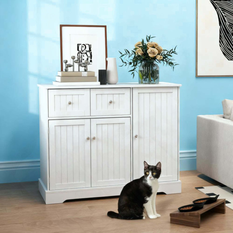 Enceinte de litière pour chat avec tiroirs