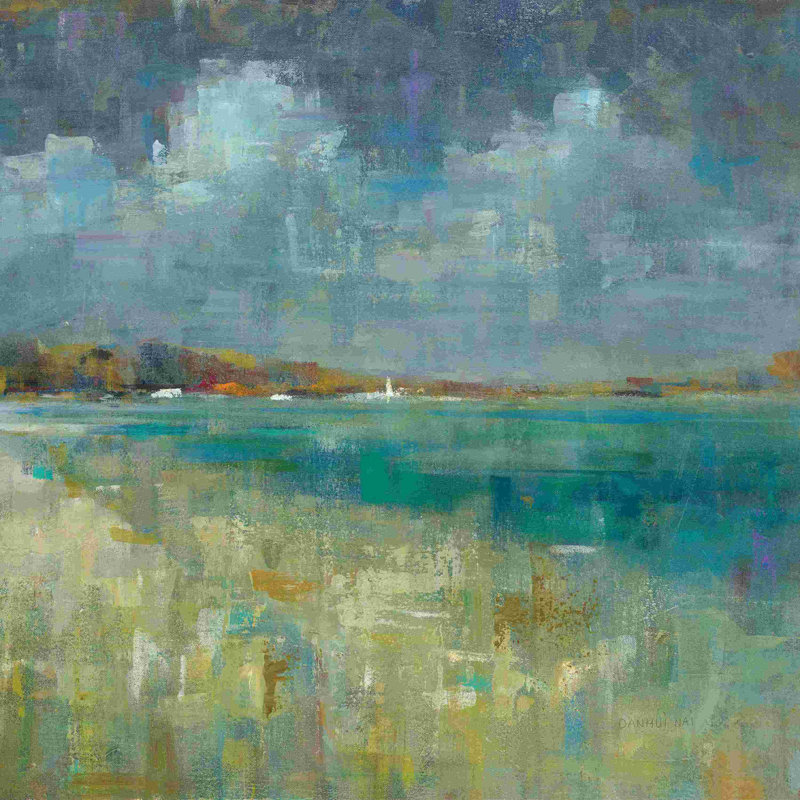 Ciel et mer par Danhui Nai - peinture sur toile tendue, H 20 po x l 20 po, Toile tendue, Non