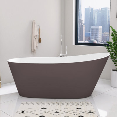 59" x 29" Freestanding Soaking Acrylic Bathtub
