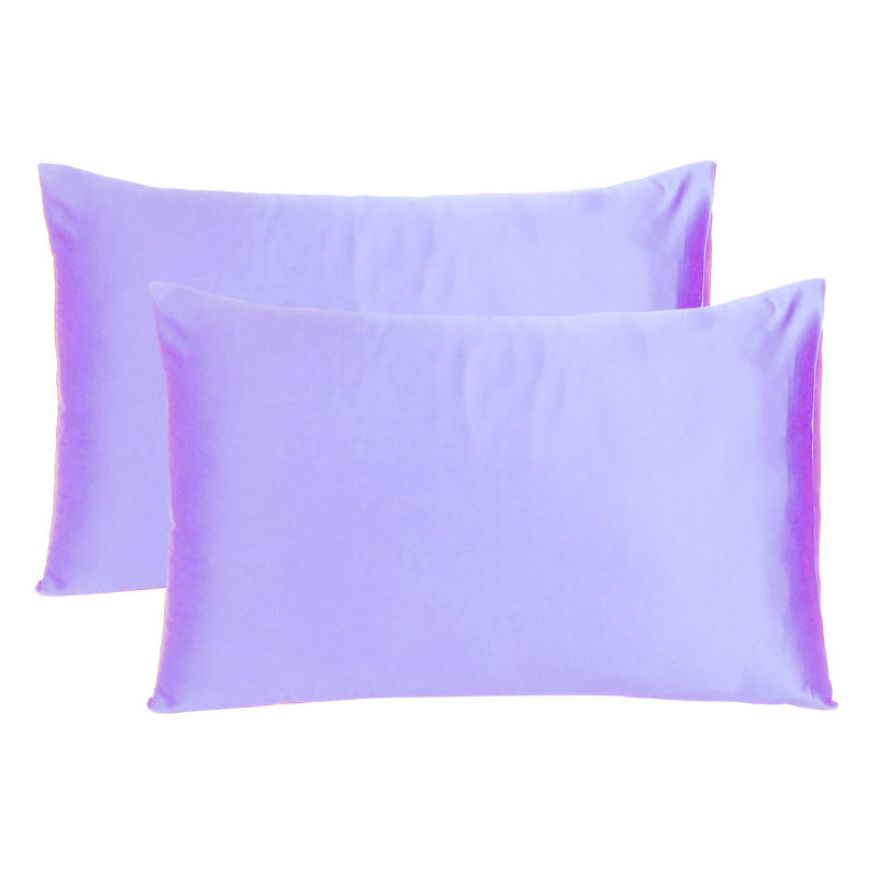 Taies d'oreiller en satin, Grand, Mauve Dahlia