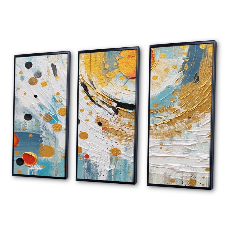 Combinaison d'art abstrait bleu sarcelle Combat III - formes abstraites, Cadre flottant noir, H 40 po x l 60 po x P 1 po