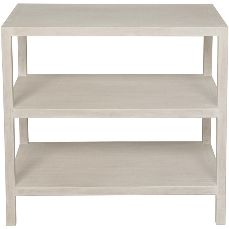 White Washed Solid Wood Rectangular End Table