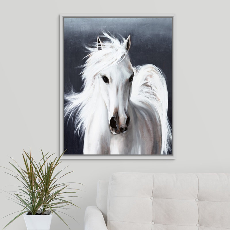 « dallas »-reproduction d’art sur toile, H 31,7 po x l 25,7 po x p 1,75 po, Cadre flottant blanc