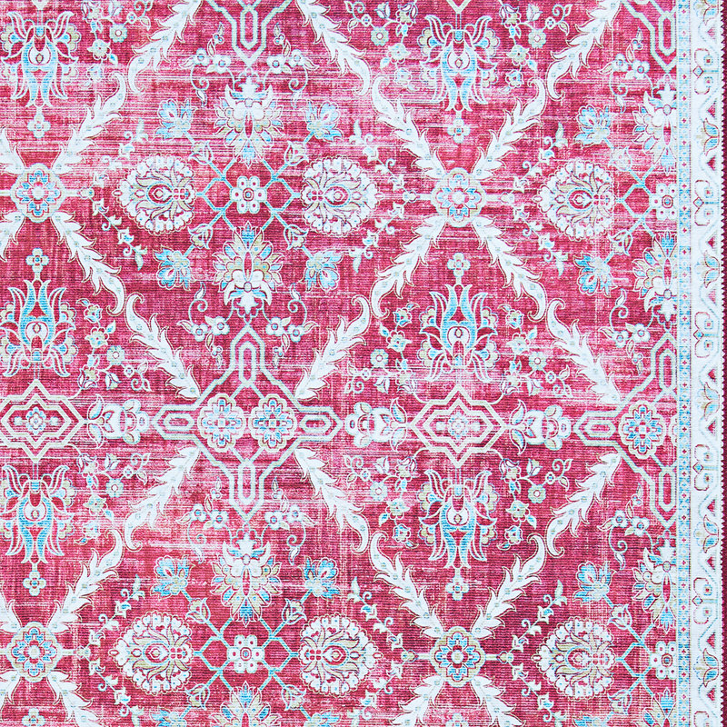 Tapis d'intérieur grenat en polyester Hallsville Arcadia, Rectangle 5 pi x 8 pi