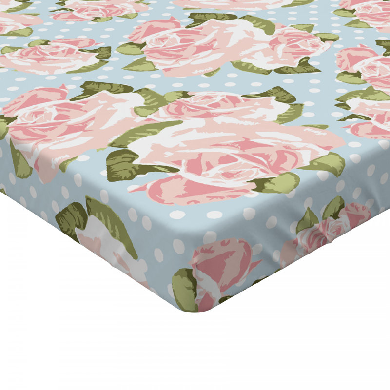 Microfiber Floral Fitted Sheet, Full Fitted Sheet