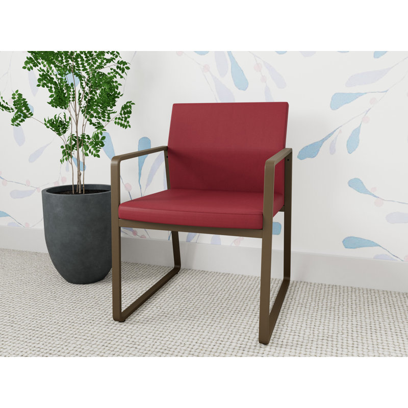 Chaise d'invité Gansett, Bronze, Vinyle Patriot Plus Bordeaux