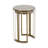 Sanches Round Marble Top Nesting End Tables with Gold Iron Metal Frame - Modern Side Tables for Living Room, Bedroom, Office or Entryway - White & Gold