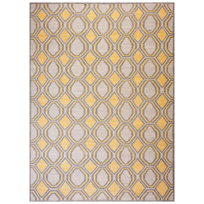 Fine Gray-Yellow Color Allover Pattern Contemporaneity Scandinavian Style Kilim