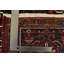 Tapis rouge rétro en laine noué à la main 8 pi 1 po x 10 pi 10 po Tribal Vintage