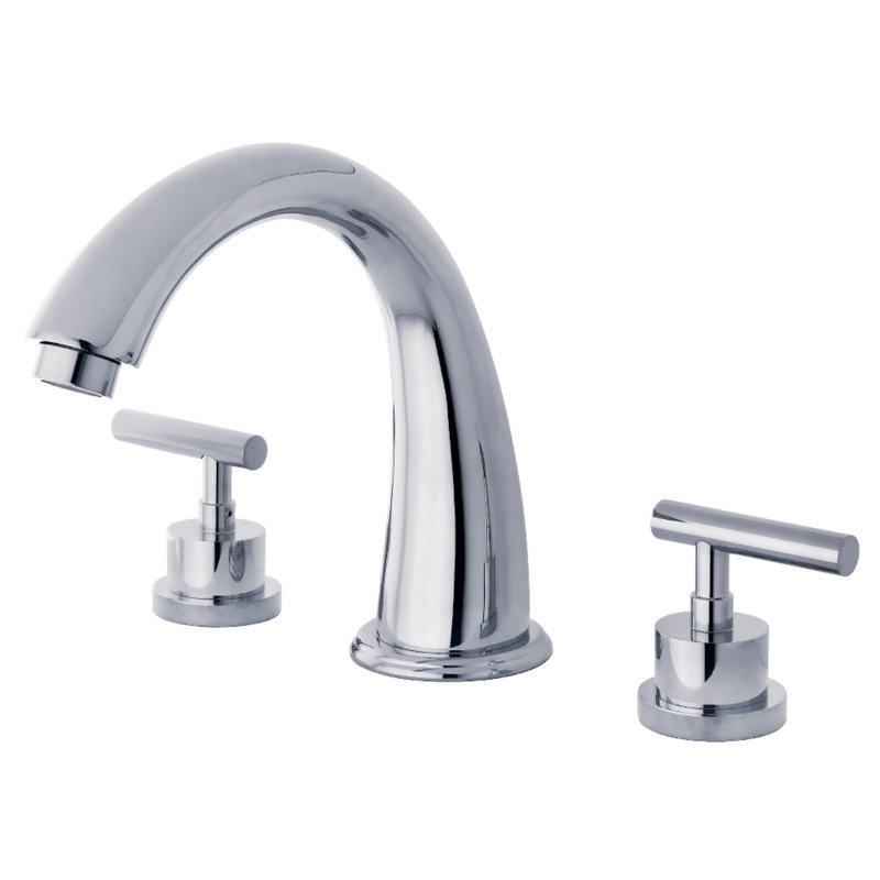 Robinet de baignoire romaine à 3 poignées et 3 poignées Kingston Brass Kingston, Chrome poli