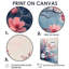 Fleur de cerisier rose gris dans un salon - art mural cerisier en fleurs-1145351921-1145351931
