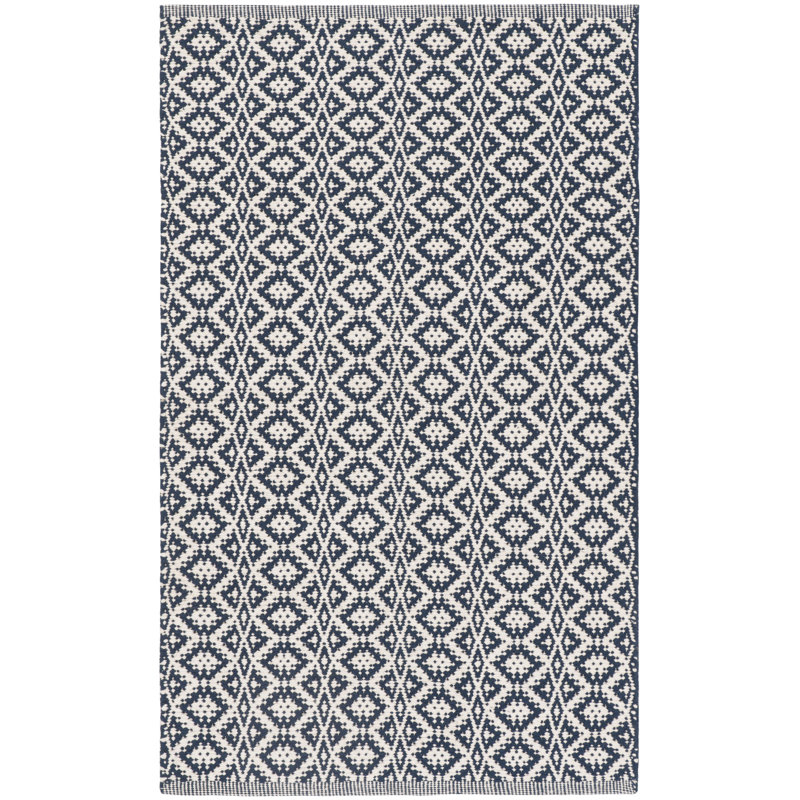 Masami Hand Woven Cotton Geometric Rug, Rectangle 6' x 9'