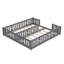 Solid Wood Montessori Floor Bed With Star Guardrails, For Two 90X200cm European Single Beds, Twin Kids Playpen Bed-1043616447-1043551373