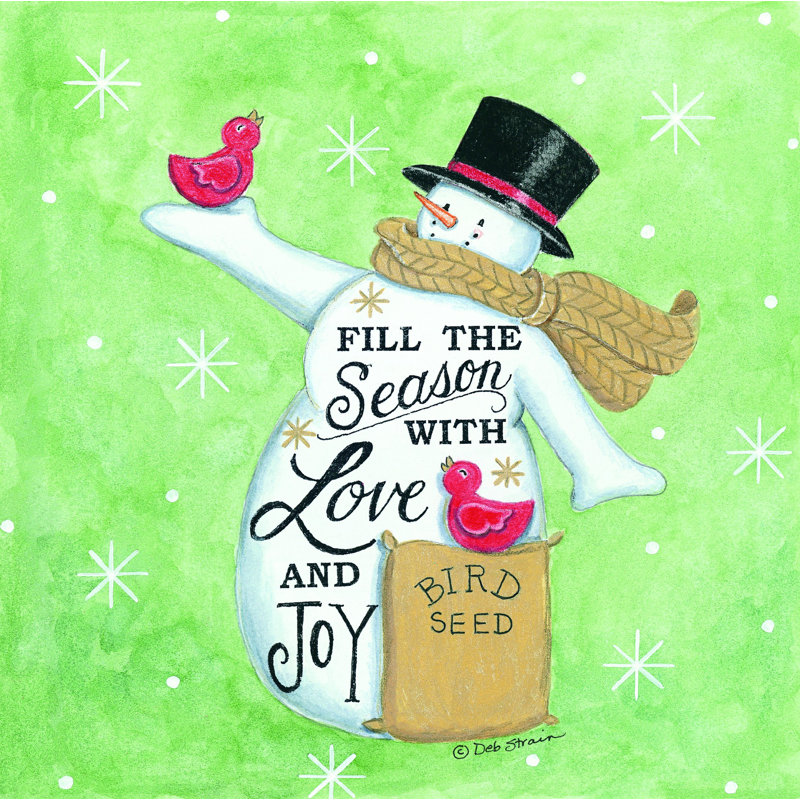 «Fill the Season Snowman» par Deb Strain - impression sur toile tendue, H 20 po x l 20 po
