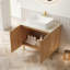 Meuble-lavabo pour salle de bain avec lavabo rectangulaire en céramique, armoire de rangement pour salle de bain avec cadre en bois et 2 portes, meuble-lavabo avec rangement pour la maison