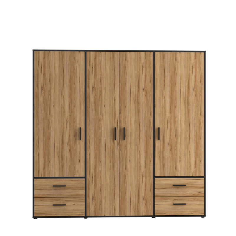 Laur 4 Door Manufactured Wood Wardrobe