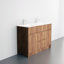 Isabella 48-inch W x 18-inch D 2-Door & 2-Drawer Freestanding Bathroom Vanity with Double Sink and White Ceramic Countertop