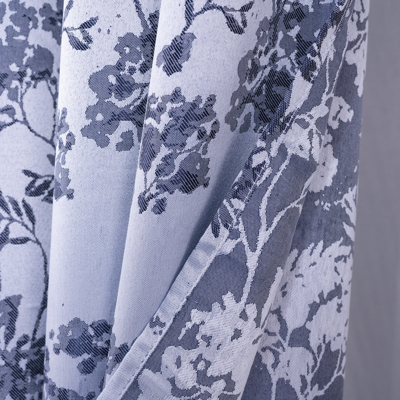 Oakville Floral Room Darkening Window Curtain, Blue