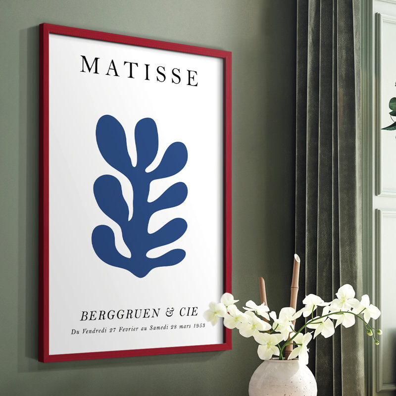 Matisse CCXCV III, reproduction d'art encadrée - bois massif, H 10 po x l 8 po, Rouge