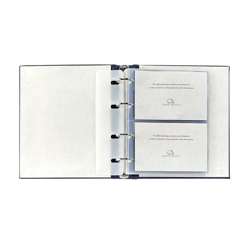 Medium 4-Ring Clear Pocket Leather Photo Album, Black