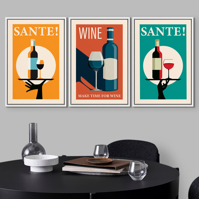 Déco chic à la mode, affiches de vin santé, boissons, cocktails, vin, art moderne, décoration, Cadre flottant blanc