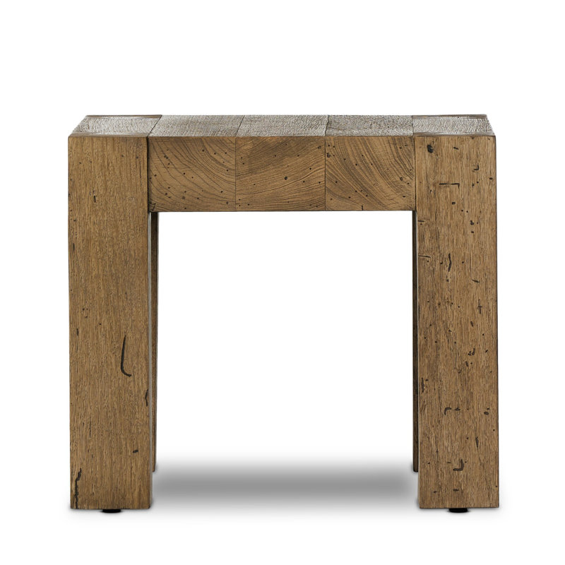 Abaso End Table, Rustic Wormwood Oak/Black