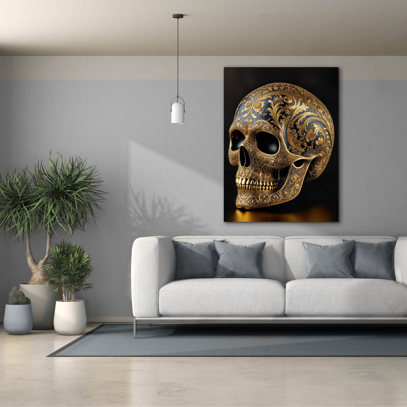 Toile épique «Golden Skull» par Rey Klimt