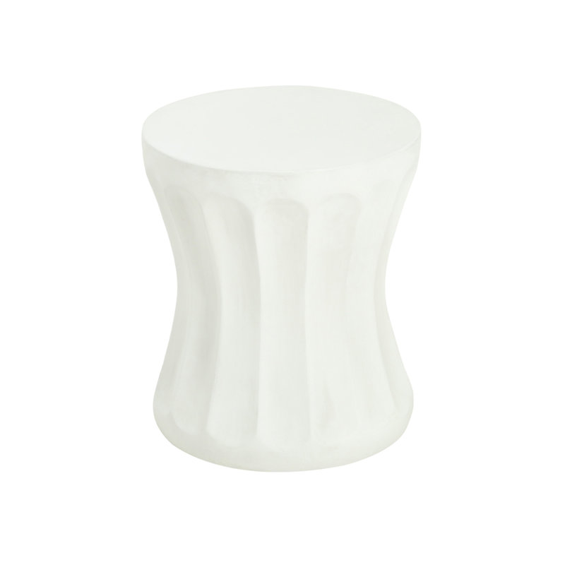 Outdoor Round Concrete Antique White Side Table,Living Room Mgo End Table