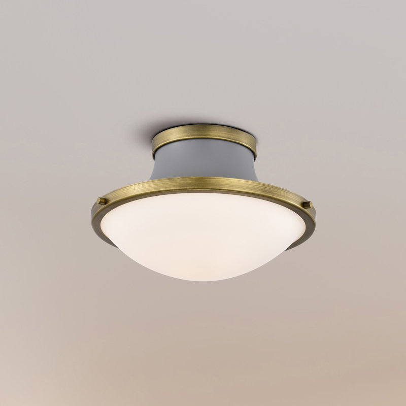 Plafonnier encastré en verre Arbaz, H 10,13 po x l 18 po x P 18 po, Gris mat