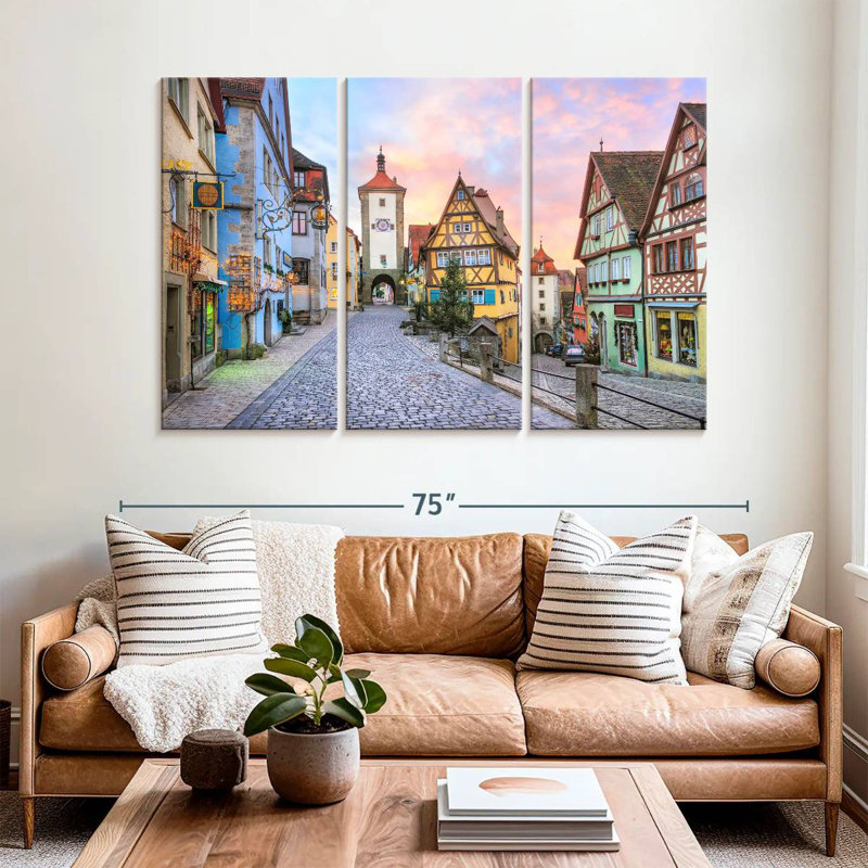 Sireci Cobbled Rothenburg Street, 42" H x 65" W