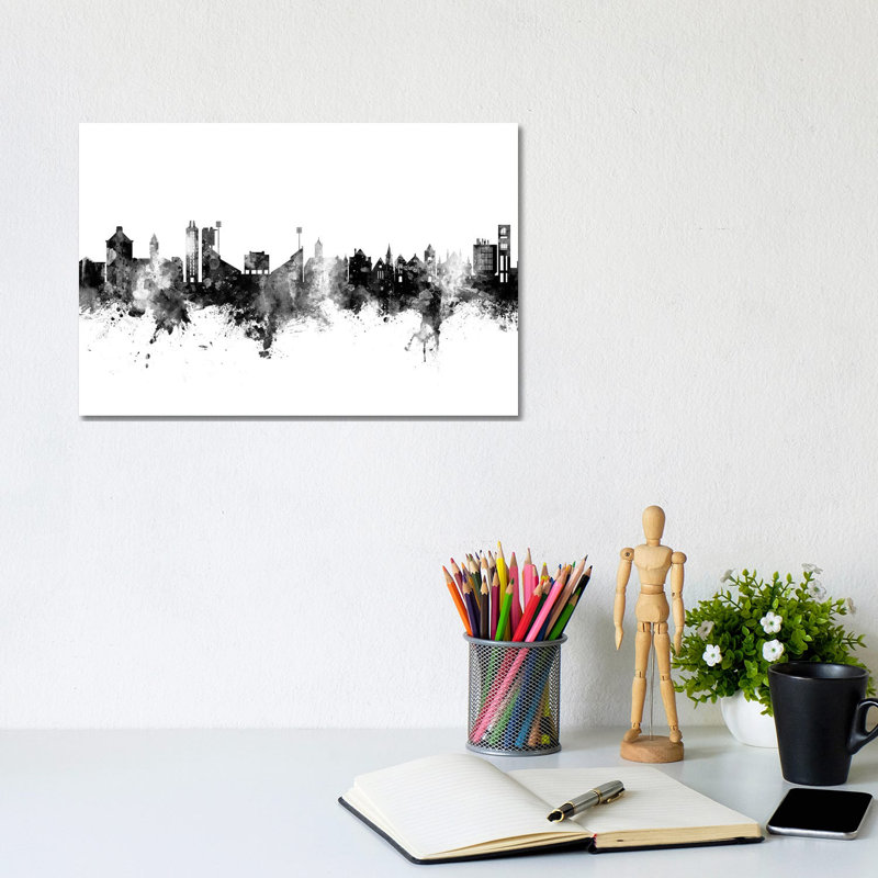 Lawrence Kansas Skyline by Michael Tompsett - 1 Piece Wall Art on Canvas, 20.32cm H x 30.48cm W x 1.91cm D, Wrapped Canvas