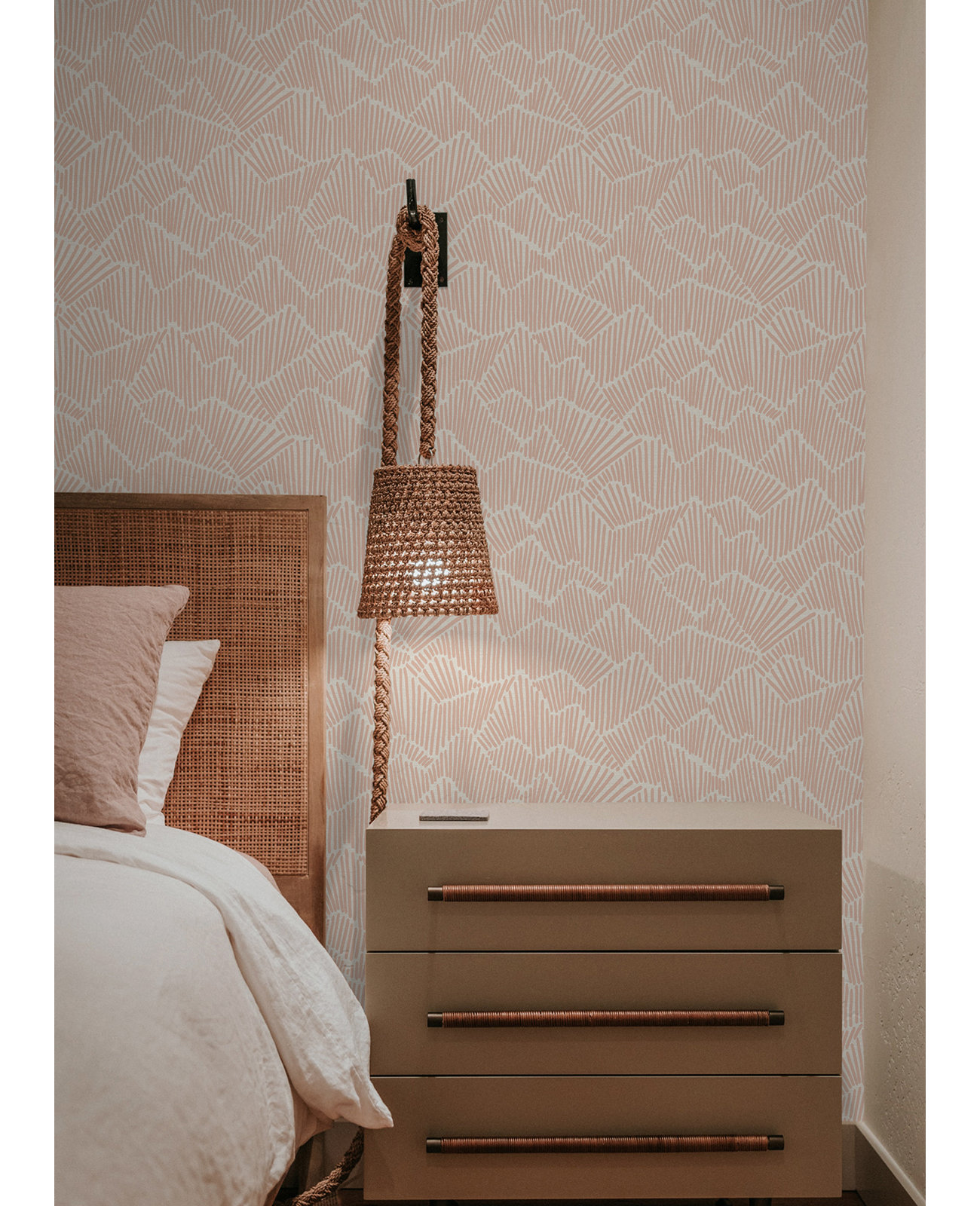 Adames Modern Peel & Stick Geometric Wallpaper, Clay