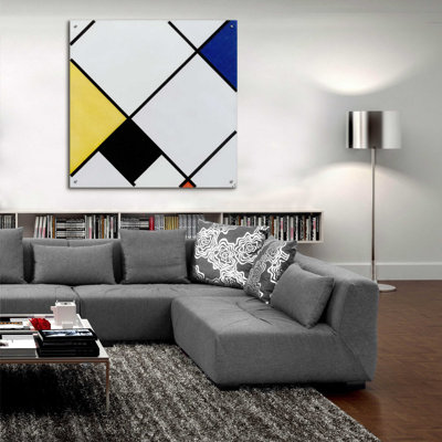 "Composition de losanges avec jaune, noir, bleu, rouge et gris, 1921" par Piet Mondrian