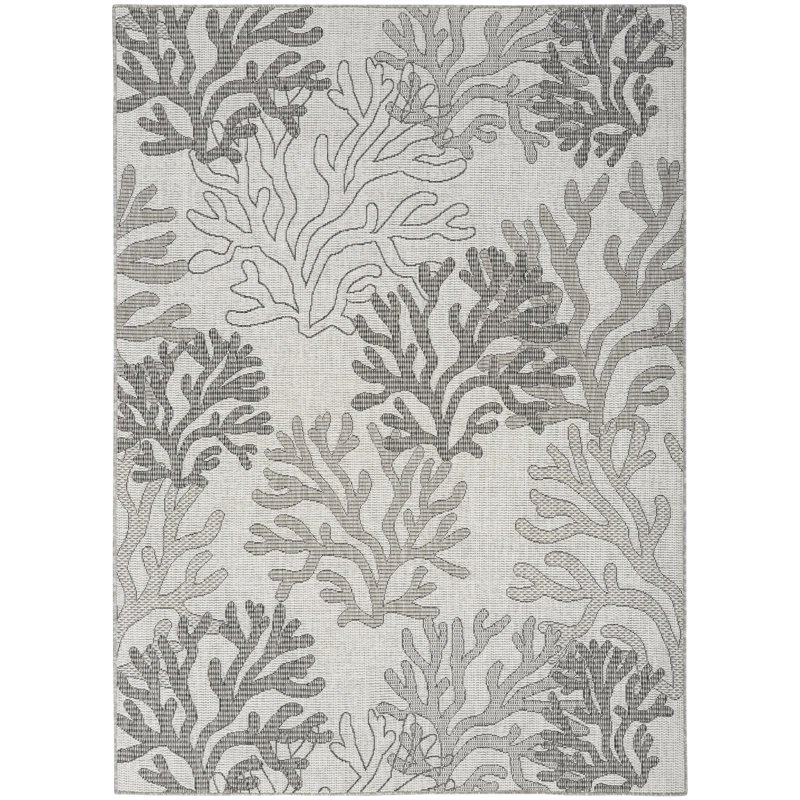 Tapis intérieur / extérieur rectangulaire en polypropylène tissé à la machine Allenby, Rectangle 5 pi x 7 pi