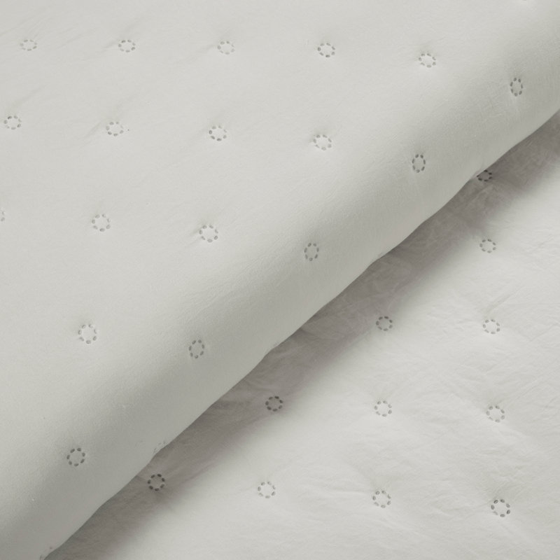 Ensemble de courtepointe réversible 3 pièces Reyna Ruffle, Grand, Gris clair