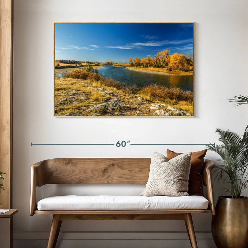 Missouri River Trail, Cadre flottant en bois naturel, 46 po x 31 po