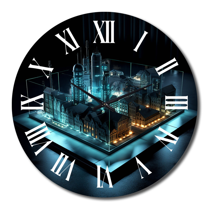 Horloge murale 3D 3D Cityscape, Grand