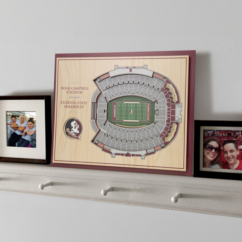 Florida State Seminoles 17'' x 13'' 5-Layer Wooden Stadium 3D Wall Art