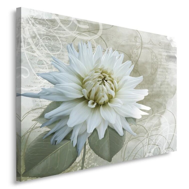 Leinwandbild - Grafikdruck „White Flower”