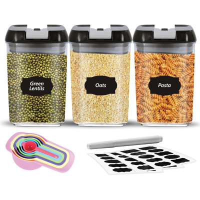 Plastic 3 Piece Storage Jar Set